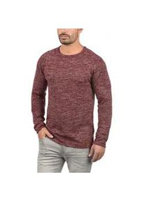 Strickpullover Blend "BHDan", Herren, Gr. 3XL, rot (andorra rot), Feinstrick, 50% Baumwolle, 50% Polyacryl, meliert, regular fit, Rundhals, Raglan&auml;rmel, Pullover Strickpullover, Stilvoller Strickpullover mit aufgerollten S&auml;umen