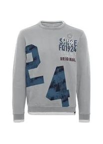 Longpullover FQ1924 "Sweatshirtpullover FQMangus", Herren, Gr. M, grau (zink mix), Obermaterial: 60% Baumwolle CO. 40% Polyester PES., Sweatshirts Longpullover
