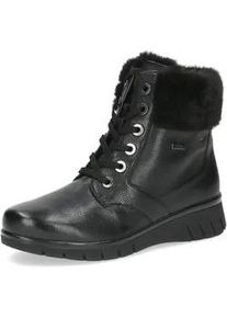 Winterboots Caprice, Damen, Gr. 37, schwarz, Nappaleder, Textil, unifarben, Schuhe Winterboots, Keilabsatz, Schn&uuml;rboots, Schn&uuml;rstiefelette in Weite H (sehr weit)