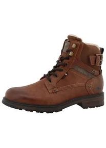 Winterstiefelette Mustang SHOES "Marian", Herren, Gr. 42, braun, Lederimitat, Textil, used, Basic, Schuhe Winterstiefelette, Stiefelette, Boots mit praktischem Innenrei&szlig;verschluss