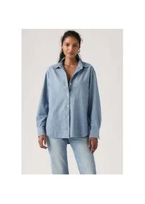 Levi's Jeansbluse LEVI'S "HARLIE BOYFRIEND SHIRT", Damen, Gr. XS (34), good daze, Web, Obermaterial: 100% Baumwolle, relaxed fit Po-bedeckend, 2-Knopf-Manschette, Blusen Jeansbluse, mit Brusttasche