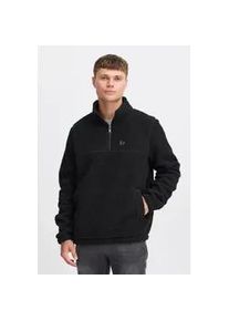 Fleecepullover Blend "BHTotten", Herren, Gr. S, schwarz, 100% Polyester, unifarben, regular fit normal, Sweatshirts Fleecepullover, L&auml;ssiger Troyer in Teddy-Optik