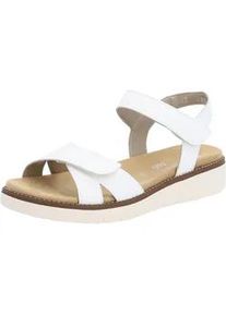 Riemchensandale Remonte, Damen, Gr. 40, wei&szlig;, Leder, unifarben, Schuhe Riemchensandale, Plateau, Sommerschuh, Sandalette mit Lite ́n Soft Ausstattung