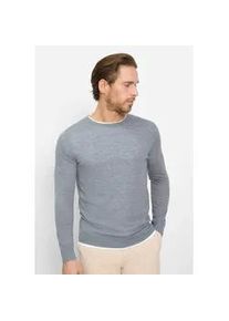 Rundhalspullover OLYMP, Herren, Gr. XXL, silbergrau, Strick, Obermaterial: 85% Schurwolle, 15% Seide, regular fit normal, Rundhals, Rippb&uuml;ndchen, Pullover Rundhalspullover