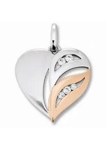 Kettenanh&auml;nger ONE ELEMENT "Zirkonia Herz Herz Anh&auml;nger aus 925 Silber", silber, Schmuckanh&auml;nger, Damen, Silber 925 (Sterlingsilber), Kettenanh&auml;nger, Ein Geschenk von Herzen &ndash; zart, elegant & voller Symbolik