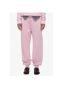 Sweathose Superdry "Essential Logo Jogger Hb", Damen, Gr. S, N-Gr, marigold, schwarz, optic, Jersey, Obermaterial: 100% Baumwolle, Hosen Sweathose