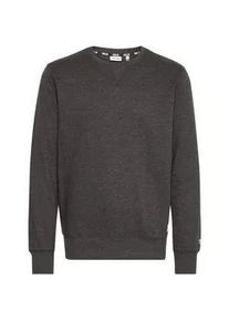 !Solid Rundhalspullover SOLID "Rundhalspullover SDCHAD", Herren, Gr. M, grau (dunkelgrau melange), Obermaterial: 65% Polyester PES. 35% Baumwolle CO., unifarben, Basic, normal, Rundhals, Pullover Rundhalspullover