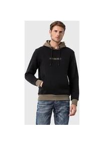 Cipo & Baxx Kapuzenpullover CIPO & BAXX "Sweatshirts", Herren, Gr. M, schwarz, 70% Baumwolle, 30% Polyester, regular fit, Pullover Kapuzenpullover, im Kontrast-Look