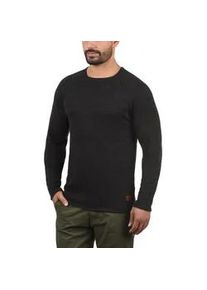 Strickpullover Blend "BHDan", Herren, Gr. XXL, schwarz (schwarz 2), Feinstrick, 50% Baumwolle, 50% Polyacryl, meliert, regular fit, Rundhals, Raglan&auml;rmel, Pullover Strickpullover, Stilvoller Strickpullover mit aufgerollten S&auml;umen