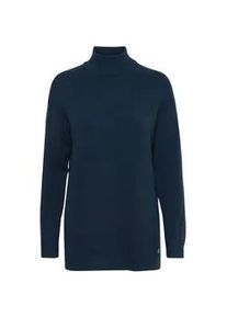 Strickfleece-Pullover oxmo "Strickpullover OXRatina", Damen, Gr. XS, blau (total eclipse), Obermaterial: 50% Viskose CV. 27% Nylon NY. 23% Polyester PES., Pullover