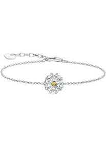 Armband Thomas Sabo "Lovely Daisy" Gr. 19, bunt (silberfarben, wei&szlig;, gelb, wei&szlig;, gelb), Armb&auml;nder, Damen, 19, Silber 925 (recycelt), Armband, mit Zirkonia (synth.)