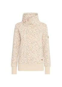 Longpullover oxmo "Sweater OXBEATANETTE", Damen, Gr. S, beige (oyster), Obermaterial: 55% Polyester PES. 45% Baumwolle CO., Pullover Longpullover