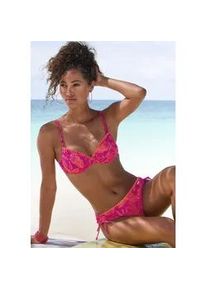 B&uuml;gel-Bikini Venice Beach "Kensi", Damen, Gr. 36, Cup E, bunt (orange, pink bedruckt), Xtra Life LYCRA, bedruckt, kontrastfarbene Details, Bikini-Sets B&uuml;gel-Bikini, seitlich regulierbar mit modernem Print