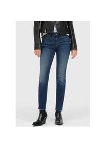 Ankle-Jeans MAC "Rich-Slim Chic", Damen, Gr. 42, L&auml;nge 26, blau (dunkelblau net wash), Denim/Jeans, Obermaterial: 71% Baumwolle, 16% Polyester, 11% Modal, 2% Elasthan, Abriebeffekte, figurbetont kn&ouml;chelfrei, Jeans, Mit besonderer Coin-Pocket