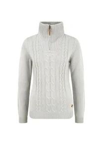 Strickfleece-Pullover oxmo "Strickpullover OXCarry", Damen, Gr. L, grau (mid grau), Obermaterial: 100% Polyacryl PAN., Pullover