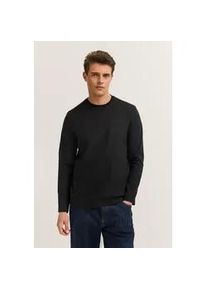 Longsweatshirt Bugatti "Rundhals", Herren, Gr. XXL, schwarz (290, schwarz), Jersey, 100% Baumwolle, unifarben, normal, Rundhals, Sweatshirts, im Modern Fit aus Baumwolle