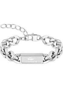 Panzerarmband Lacoste "BACKHAND", silber (edelstahlfarben), Armb&auml;nder, Herren, 19cm, Edelstahl, Panzerarmband