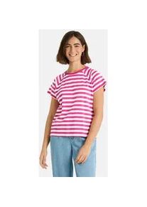 LIEBLINGSST&Uuml;CK T-Shirt LIEBLINGSST&Uuml;CK "TaraEP", Damen, Gr. 4XL, lovely pink, Single Jersey, Obermaterial: 100% Baumwolle, gestreift, h&uuml;ftlang, Rundhals, Raglan&auml;rmel, Shirts T-Shirt, aus reiner Baumwolle, im Streifendesign