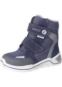 Winterstiefel Ricosta "JANEK 50 WMS: weit", Damen, Gr. 26, blau, grau, Lederimitat, Veloursleder, kontrastfarbene Details, Schuhe Winterstiefel, Snowboots, Klettstiefel mit Sympatex, Gr&ouml;&szlig;enschablone zum Download