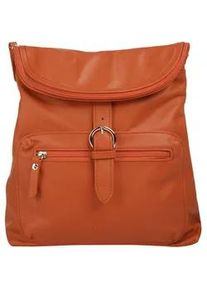 Cityrucksack FORTY, Damen, Gr. B/H/T: 28cm x 30cm x 8cm, onesize, orange, Leder, Rindsleder, Rucks&auml;cke Cityrucksack, echt Leder, Made in Italy