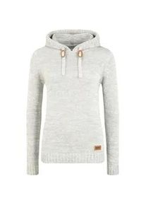 Strickjacke oxmo "Strickpullover OXPhilia", Damen, Gr. L, grau (lig grau m), Obermaterial: 100% Baumwolle CO., Pullover Strickjacke