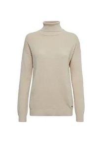 Rollkragenpullover oxmo "Rollkragenpullover OSSina", Damen, Gr. L, grau (oyster gray), Obermaterial: 100% Baumwolle CO., Pullover Rollkragenpullover