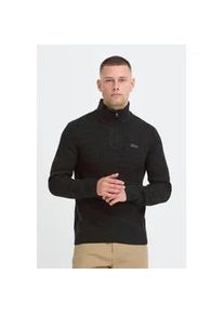 Troyer Blend "BHMPatti", Herren, Gr. XL, charcoal mix, Grobstrick, 100% Polyacryl, unifarben, normal normal, hoch geschlossener Ausschnitt, Pullover Troyer, Klassischer Troyer mit Rei&szlig;verschluss