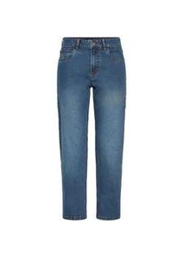 Mom-Jeans oxmo "Mom-Jeans OXHELLE MOM JEANS", Damen, Gr. 28, N-Gr, blau (dunkelblau denim), Obermaterial: 68% Baumwolle CO. 27% Polyester PES. 3% Viskose CV. 2% Elasthan EL., Jeans