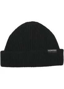 Jack & Jones Beanie JACK & JONES "JACPREM WOOL BEANIE NOOS", Herren, schwarz, Strick, Wolle, unifarben, M&uuml;tzen Beanie