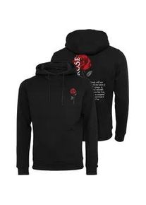 Mister Tee Kapuzensweatshirt MISTERTEE "MisterTee Herren Wild Rose Hoody", Herren, Gr. 4XL, schwarz, 100% Baumwolle, bedruckt, Sweatshirts