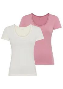 T-Shirt HUGO UNDERWEAR, Damen, Gr. M, open pink 691, Jersey, Obermaterial: 95% Baumwolle, 5% Elasthan, Basic, regular fit, Rundhals, Shirts T-Shirt, regular fit, Rundhals