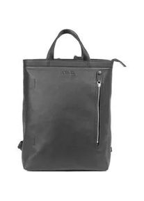 Cityrucksack MARGELISCH "LUNIR-1", Damen, Gr. B/H/T: 27cm x 37cm x 9cm, onesize, schwarz, Leder, Rucks&auml;cke Cityrucksack, aus LWG zertifiziertem Leder