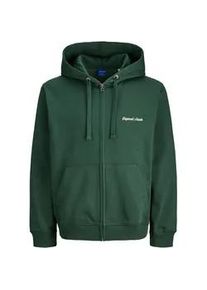 Jack & Jones PlusSize Kapuzensweatshirt "JORNORREBRO EMB SWEAT ZIP HOOD PLS", Herren, Gr. 5XL, gr&uuml;n (sycamore), angeraute Sweatware, Obermaterial: 89% Baumwolle, 11% Polyester, JACK & JONES PLUSSIZE, regular fit normal, Rippb&uuml;ndchen, Sweatshirts