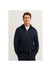 Troyer Bugatti "Regular Fit", Herren, Gr. XXL, 390, marine, Rippstrick, 80% Wolle, 20% Polyamid, unifarben, regular fit, ohne Ausschnitt, Rippb&uuml;ndchen, Pullover Troyer, mit Ripp-Struktur & hohem Stehkragen