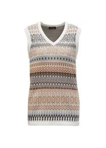 Pullunder GOLDNER "Wundersch&ouml;ner Pullunder mit Jacquardmuster", Damen, Gr. 44, braun (grau, camel, gemustert), Obermaterial: 50% Baumwolle CO. 50% Polyacryl PAN., Sonstiges, Pullover Pullunder, Norwegermuster in zeitloser Farbstellung