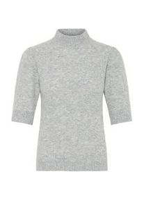 Strickfleece-Pullover oxmo "Strickpullover OXISIF", Damen, Gr. XXL, grau (grau melange), Obermaterial: 44% Polyester Pol. recyc.. 23% Polyacryl PAN. 22% Polyester PES. 5% Ziegenhaar HZ. 3% Wolle mw., Pullover