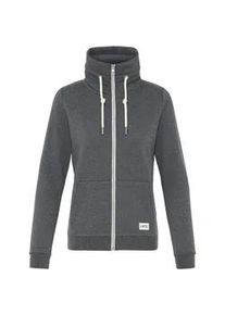 Sweatjacke oxmo "Trainingsjacke OXBITTA SWEAT", Damen, Gr. XXL, grau (dunkelgrau melange), Obermaterial: 50% Baumwolle CO. 50% Polyester PES., Sweatjacken Sweatjacke