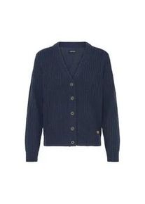 Strickjacke oxmo "Strickjacke OXEDNA", Damen, Gr. XL, blau (total eclipse), Obermaterial: 100% Polyacryl PAN., Strickjacken Strickjacke