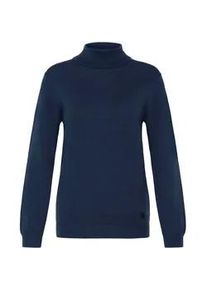 Rollkragenpullover oxmo "Rollkragenpullover OXAIDA ROLLNECK", Damen, Gr. L, blau (total eclipse melange), Obermaterial: 70% Viskose CV. 30% Polyamid PA., Pullover Rollkragenpullover