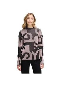 Strickpullover Betty Barclay "Damen mit Jacquard", Damen, Gr. 42, schwarz (patch schwarz, ros&eacute;), Strick, Obermaterial: 50% Viskose, 27% Polyamid, 23% Polyester, relaxed fit normal, Pullover Strickpullover