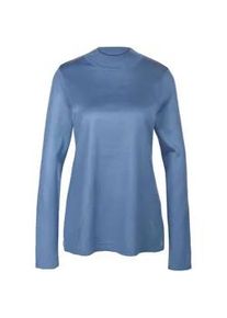 Strickpullover GOLDNER "Unkomplizierter Stehbundpullover", Damen, Gr. 50, blau (rauchblau), Obermaterial: 100% Polyacryl PAN., Tubular, Pullover Strickpullover, wie echter Kaschmir
