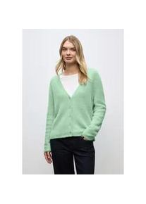 Cardigan Street One, Damen, Gr. 46, serene gr&uuml;n, Stoff, 78% Polyamid, 12% Polyacryl, 10% Baumwolle, unifarben, normal normal, V-Ausschnitt, abgesteppt, Strickjacken, mit Knopfleiste