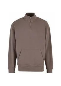 Sweater DEF "DEF DEF Zipper Crewneck", Herren, Gr. XL, tornado, 80% Baumwolle, 20% Polyester, unifarben, Sweatshirts Sweater