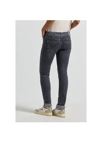 Comfort-fit-Jeans Street One, Damen, Gr. 34, L&auml;nge 30, schwarz steel grau washed, Jeans, 82% Baumwolle, 15% Polyester, 3% Elasthan, unifarben, lang, Jeans, in grauer Waschung