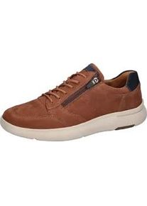 Waldl&auml;ufer Sneaker WALDL&Auml;UFER "HEIKO", Herren, Gr. 8 (42), cognac, marine, Nubukleder, unifarben mit Farbeinsatz, Schuhe Sneaker, Komfortschuh, Halbschuh in Bequemweite H (= sehr weit)