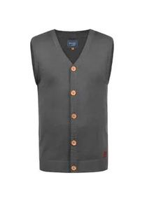 Pullunder Blend "BHLennardo", Herren, Gr. XXL, pewter mix, Feinstrick, 50% Baumwolle, 50% Polyacryl, unifarben, regular fit normal, V-Ausschnitt, Pullover Pullunder, Stilvoller Pullunder mit Holzknopf-Leiste