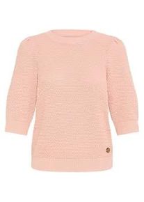 Strickfleece-Pullover oxmo "Strickpullover OXMicha", Damen, Gr. L, rosa (mahogany rose), Obermaterial: 100% Baumwolle CO., Shirts