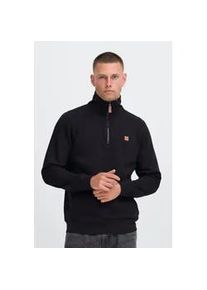 Troyer Blend "BHPomes", Herren, Gr. M, schwarz, Sweatware, 60% Baumwolle, 40% Polyester, unifarben, normal normal, hoch geschlossener Ausschnitt, Pullover Troyer, Klassischer Sweat-Troyer mit Taschen