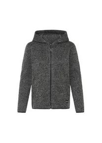Fleecejacke oxmo "Fleecejacke OXELFE HOODED", Damen, Gr. XS, grau (iron gate), Obermaterial: 100% Polyester PES., Jacken Fleecejacke