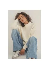 Rundhalspullover SENSES.THE LABEL, Damen, Gr. M/L, buttercream, Rippstrick, Material: 80% Polyacryl, 20% Polyester, unifarben, regular fit normal, Rundhals, Rippb&uuml;ndchen, Pullover Rundhalspullover, im Rippstrickmuster